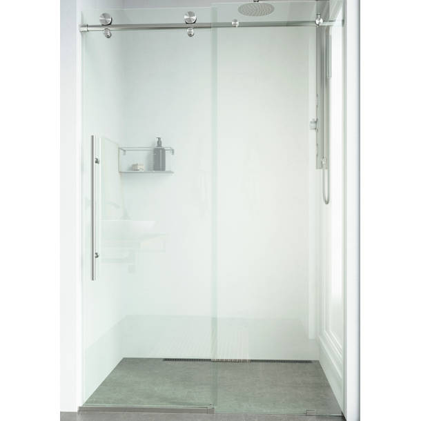 Vinnova Massa 46.8'' 48'' W x 76'' H Single Sliding Frameless Shower